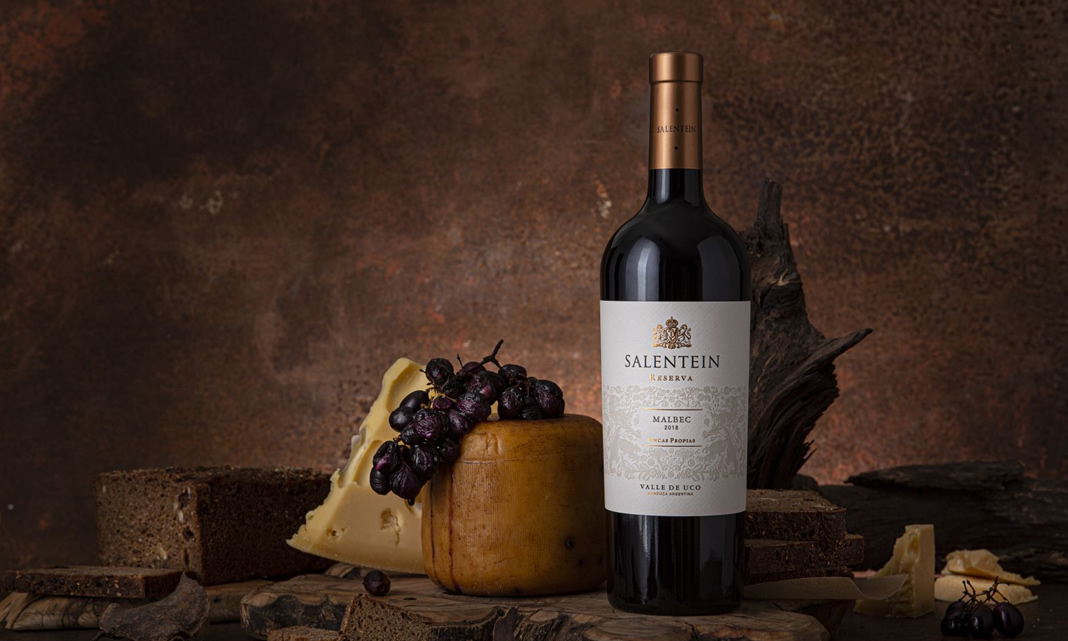 Botella de vino Salentein del Valle de Uco